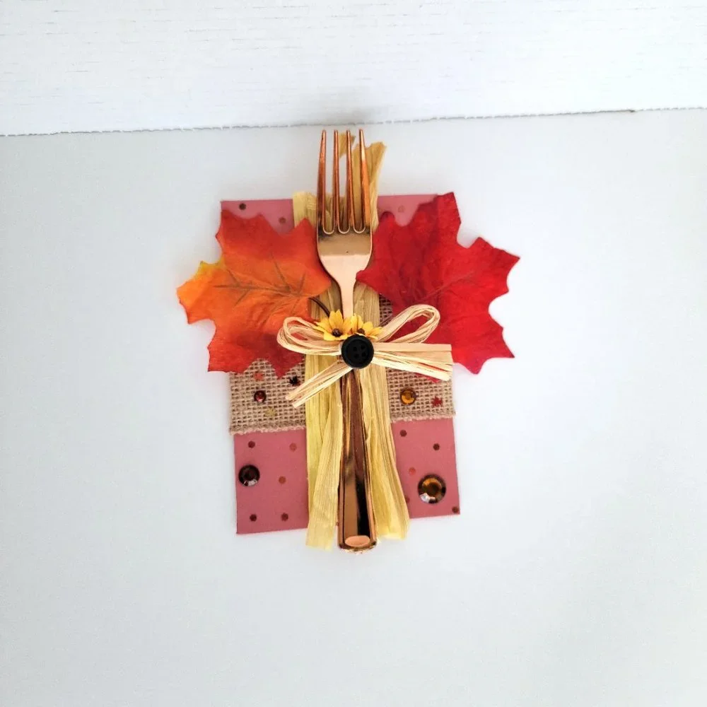 Fall Thanksgiving Wall Art | 6x4” Handmade Autumn Decor | Rustic Fork Collage |